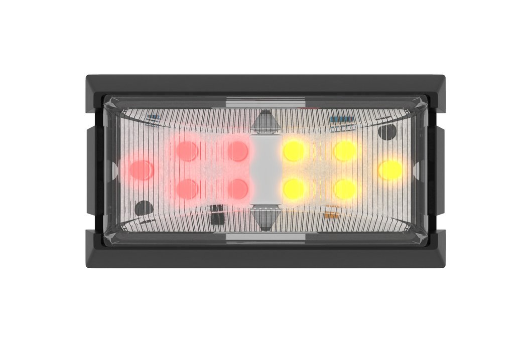Led Front End Outline Marker Amb/Red Blk Blister