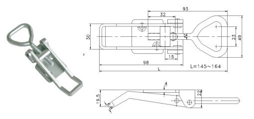 Fastener Catch Plate Ss Suit 701 Series