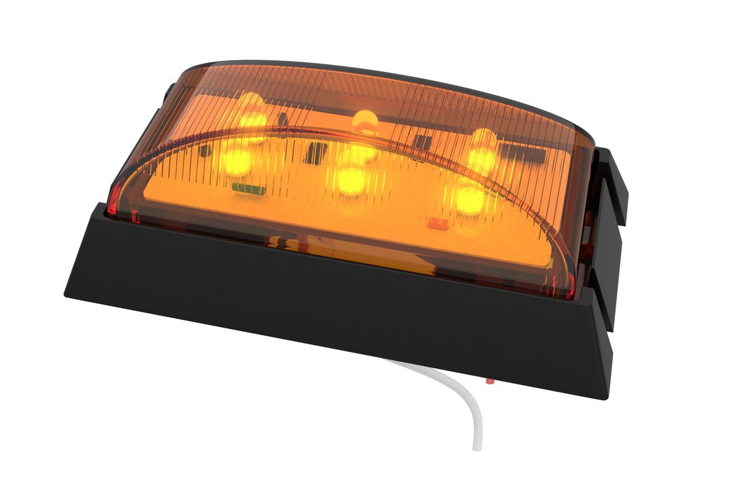 Led Front End Outline MarkerAmber Blk/Base 10Pack