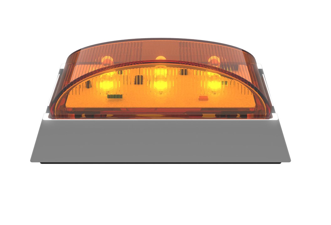 Led Front End Outline Marker Amber Chrome/Base