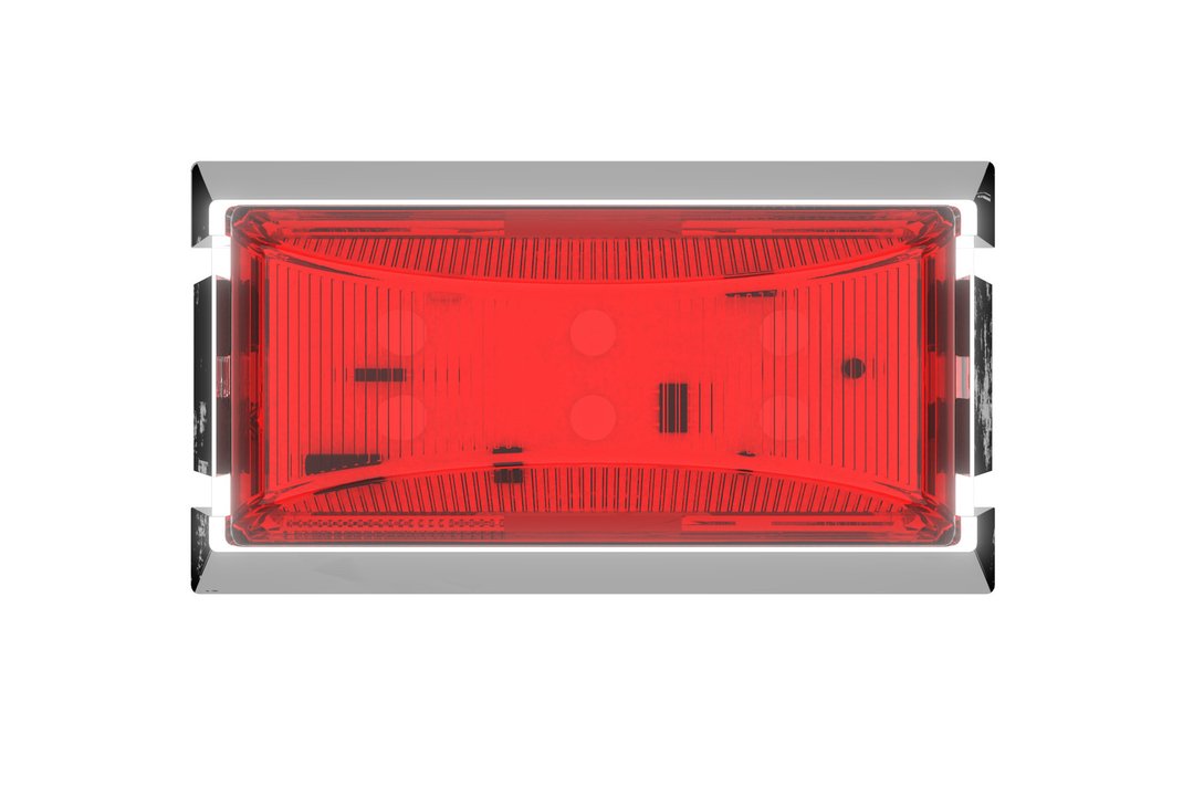 Led Rear End Outline Marker Red Chrome/Base 10Pack
