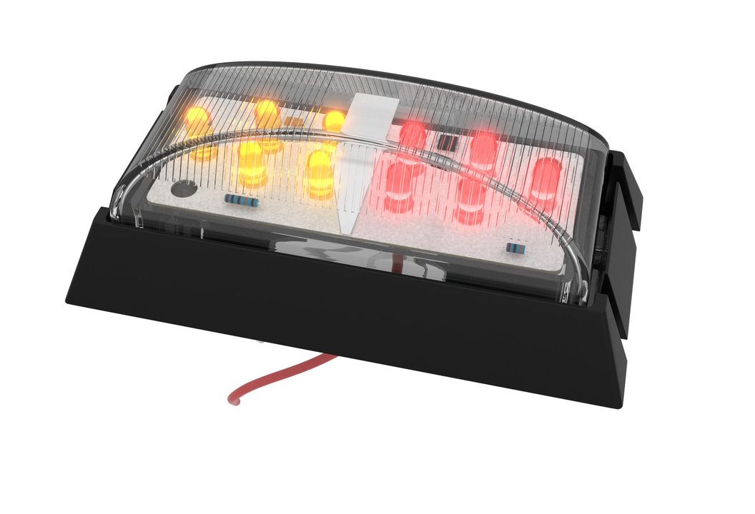 Led Front End Outline Marker Amb/Red Blk Blister
