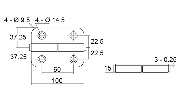 Lh Lift-Off Hinge S/S Wit Hole Only
