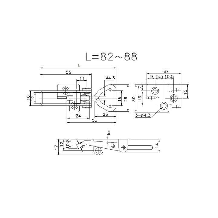 Fastener Catch Plate Ss Suit 701 Series