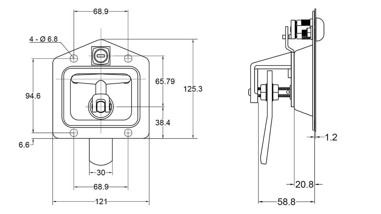 Dropt S/S Rnd-Hndle/Camlock/Gasket Ch510