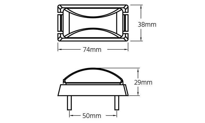 Led Front End Outline MarkerAmber Blk/Base 10Pack