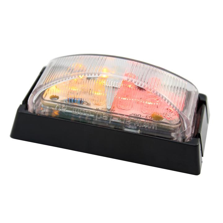 Led Front End Outline Marker Amb/Red Blk Blister