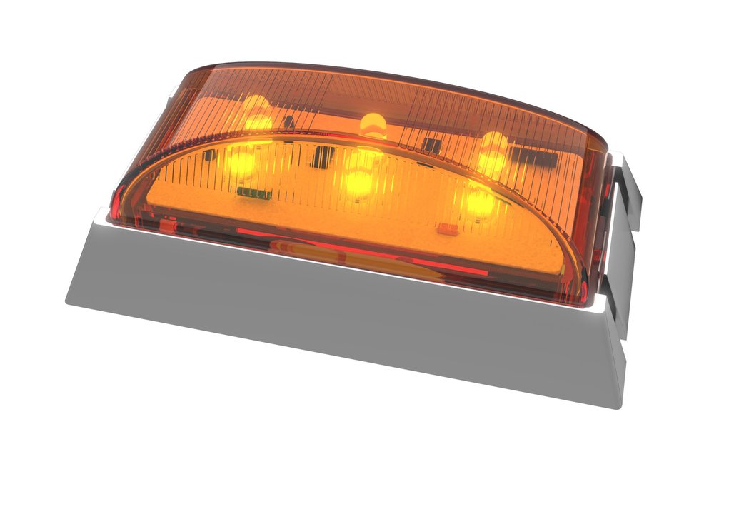 Led Front End Outline Marker Amber Chrome/Base