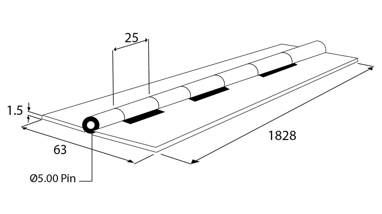 Piano Hinge S/S 63X1.6X1840MM - 05016