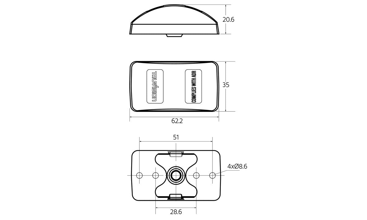 62mm Red / Amber Marker 10-30V 10 Pack