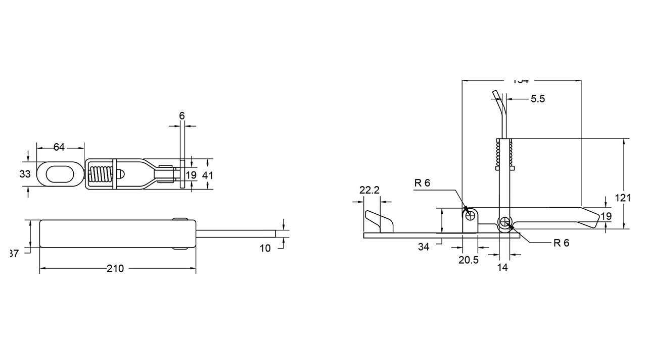 Fastener Large Spring Loaded Zinc Plated