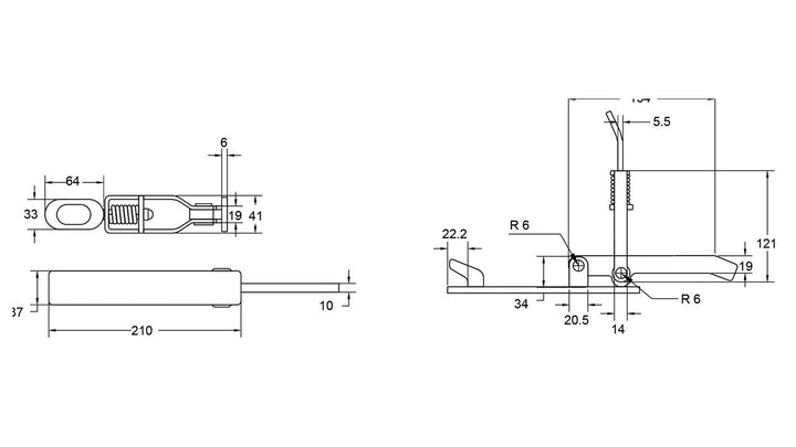 Fastener Large Spring Loaded Zinc Plated