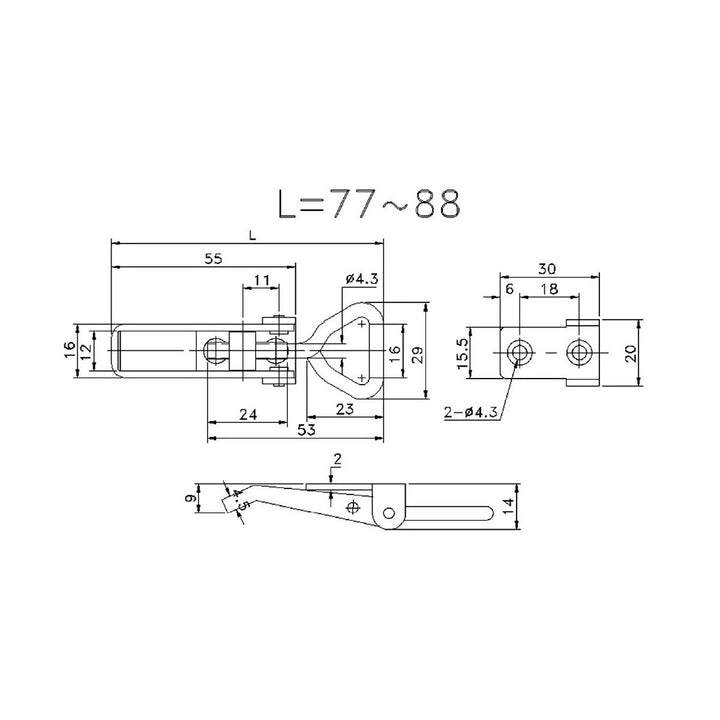 Fastener Catch Plate Ss Suit 701 Series