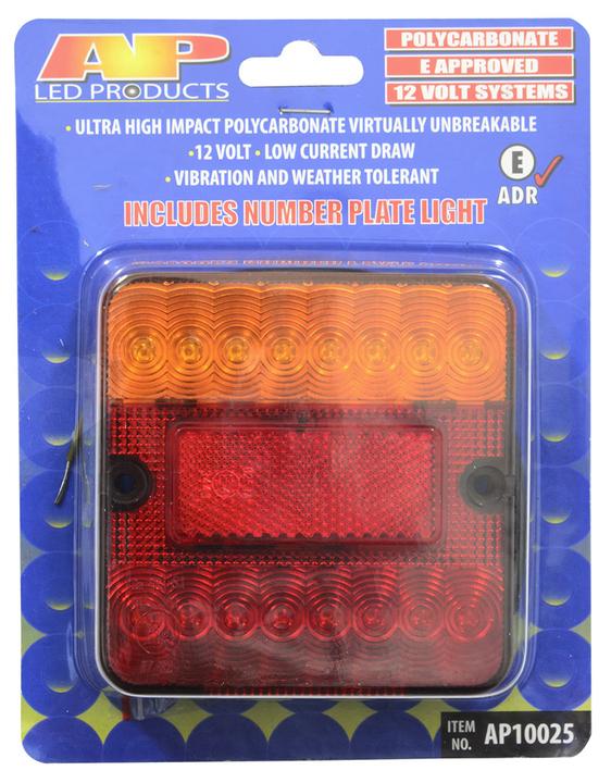 Led Trailer Lamp Square 12V With No Plate