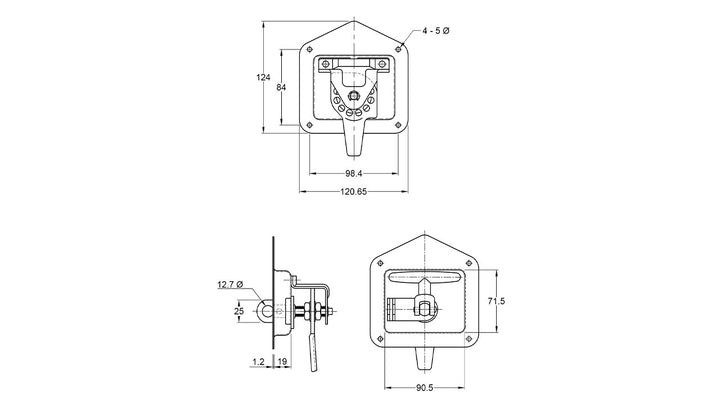 Dropt S/S Rnd-Hndle/Camlock/Gasket Ch510