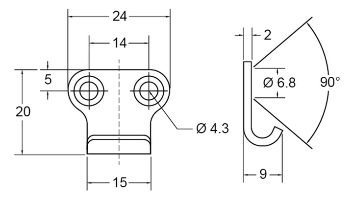 Fastener Catch Plate Ss Suit 701 Series