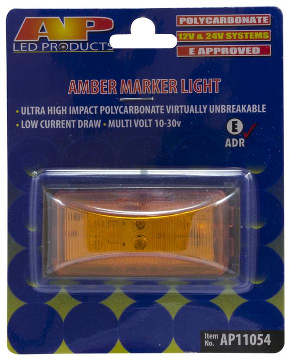 Led Front End Outline MarkerAmber Black Blister