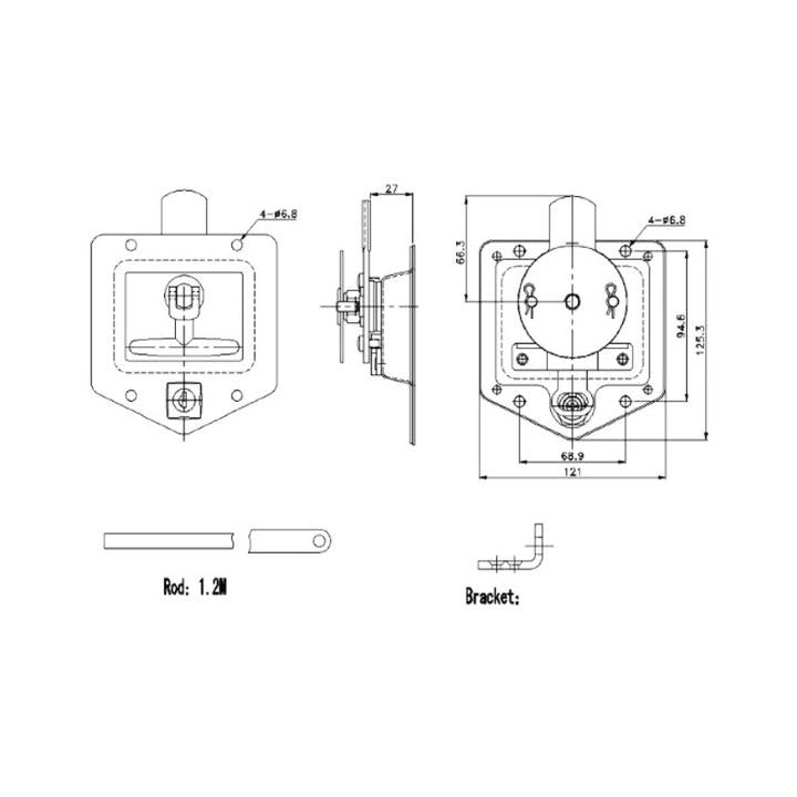 Dropt S/S Rnd-Hndle/Camlock/Gasket Ch510