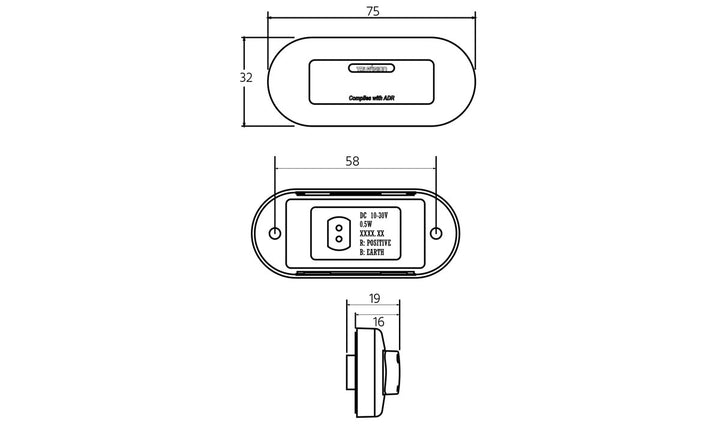 Led Clearance Light Amber/Red - 10pk