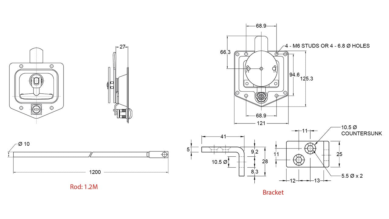 Dropt S/S Rnd-Hndle/Camlock/Gasket Ch510