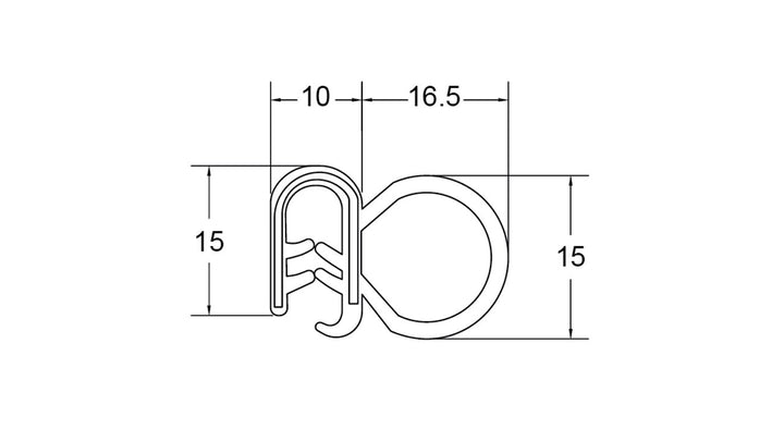 Pinchweld Black Large Side Seal - Vmcn054