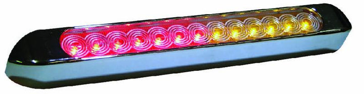 Slimline Led Amber/Red 12 With Chrome