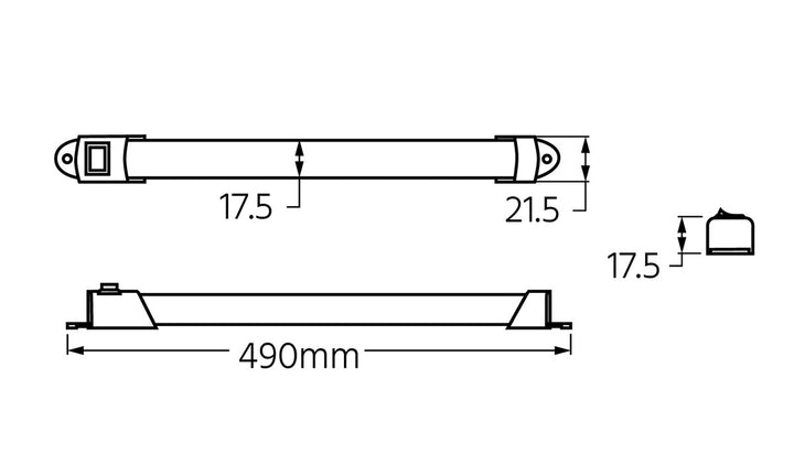 Led Strip Lamp On/Off Switch 490MM 400Lm