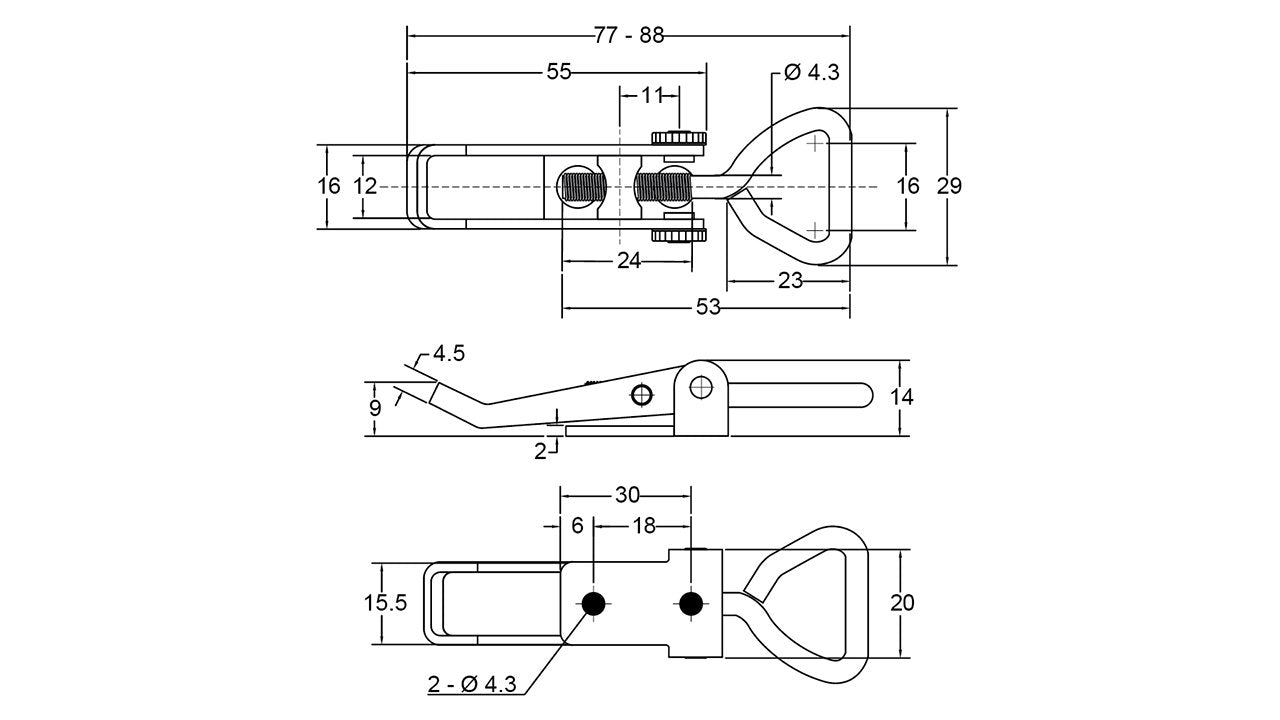 Fastener Catch Plate Ss Suit 701 Series