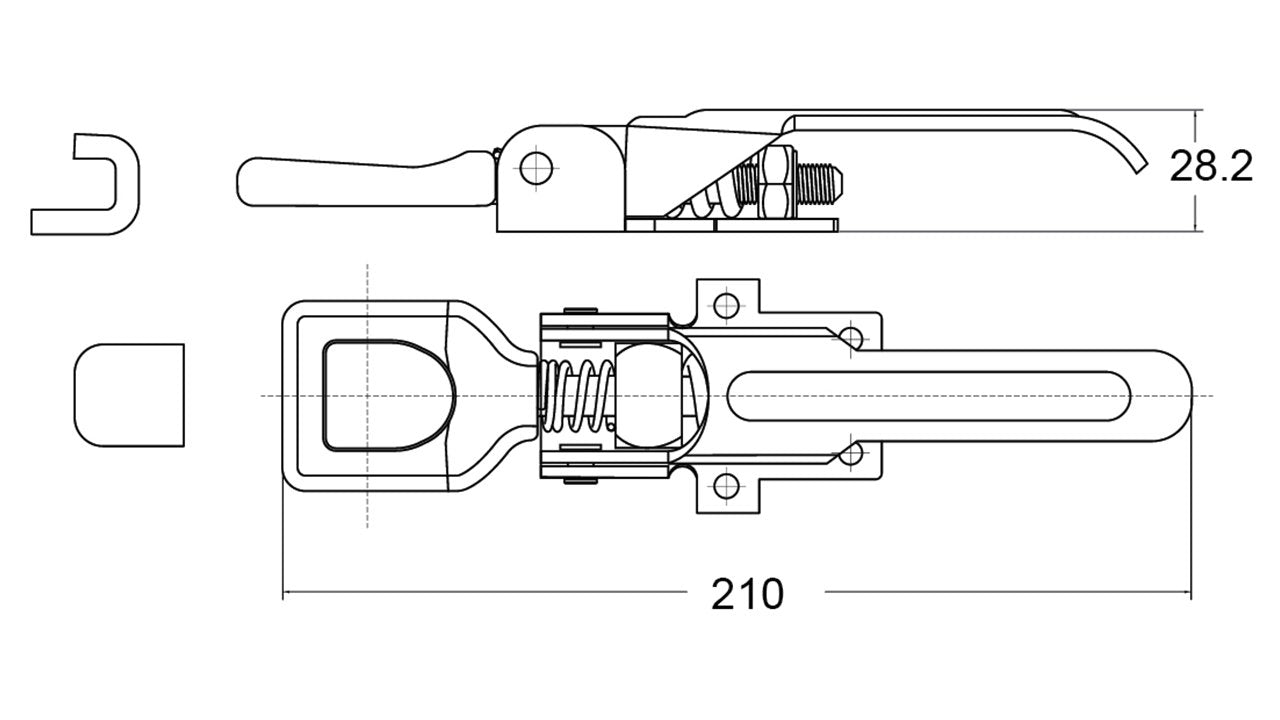 Over Centre Fastener H/Duty & Hook